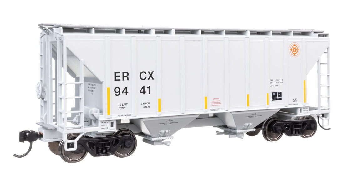 37' 2980 Cubic-Foot 2-Bay Covered Hopper - Ready to Run -- ERCX #9493 - 8509 : HO