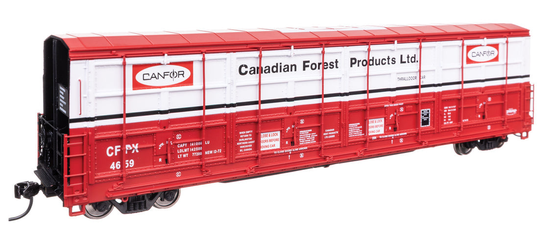 56' Thrall All-Door Boxcar - Ready to Run -- Canfor (Red) #4659 - 101945 : HO