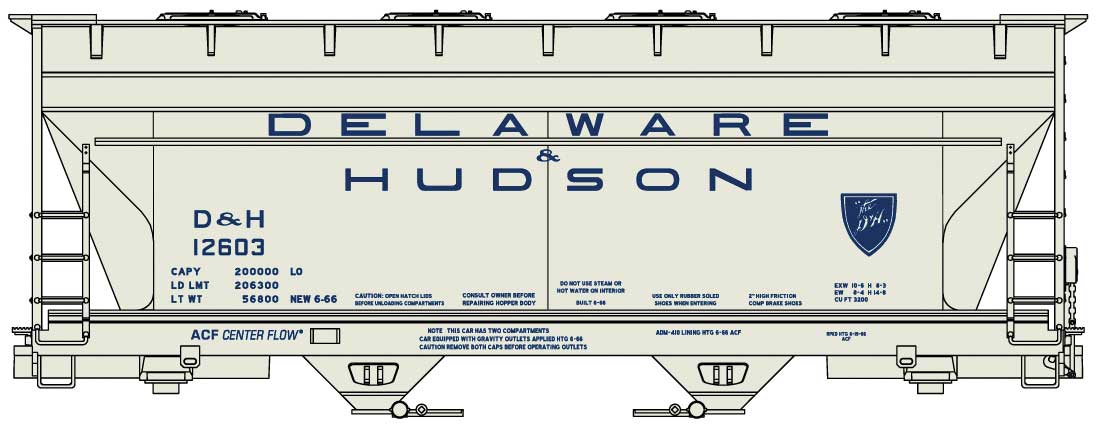 ACF 2-Bay Covered Hopper - D&H (Kit)-2224 : HO