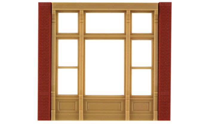 Street Level Brick Wall Sections w/Victorian Window Kit - 30142 : HO