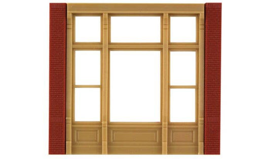 Street Level Brick Wall Sections w/Victorian Window Kit - 30142 : HO