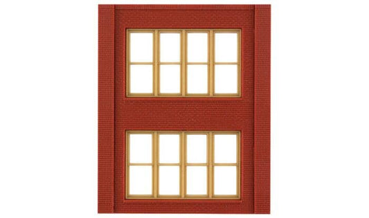 Two-Story Brick Wall Sections w/Victorian Windows Kit - 30144 : HO