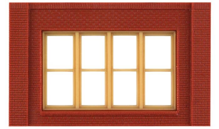 One-Story Brick Wall Sections w/Victorian Window Kit - 30147 : HO