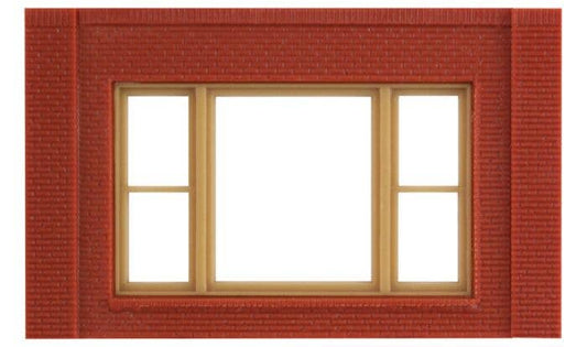 One-Story Brick Wall Sections w/20th Century Window Kit - 30167 : HO