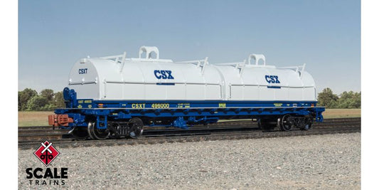Thrall 48' 2-Hood Coil Steel Car, CSX/White Hoods #496000 - SXT40259 : N