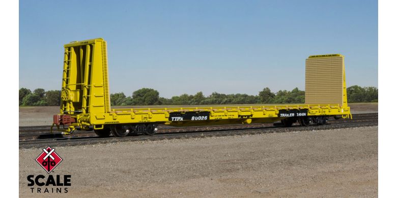 Rivet Counter BSC F68AH Bulkhead Flatcar,Trailer Train/TT Logo/Yellow/TTPX #80719 - 38973 : N