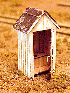 "One Holer" Outhouse Kit -- Peaked Roof, Positionable Doors - 23005 : HO