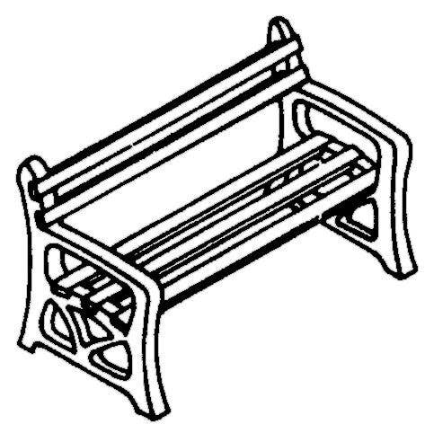 Park Benches Kit (Plastic Sides & Wooden Slats) Pkg(4) - 930 : HO