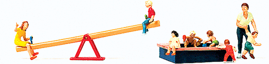 Children at Play pkg(8) w/Seesaw & Sandbox - 10587 : HO