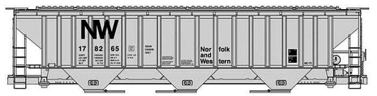 Pullman-Standard 4750 3-Bay Covered Hopper - Kit -- Norfolk & Western #178265 - 6549 : HO