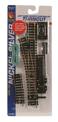 Remote-Controlled 18" Radius Turnout - Left Hand 3003 : HO