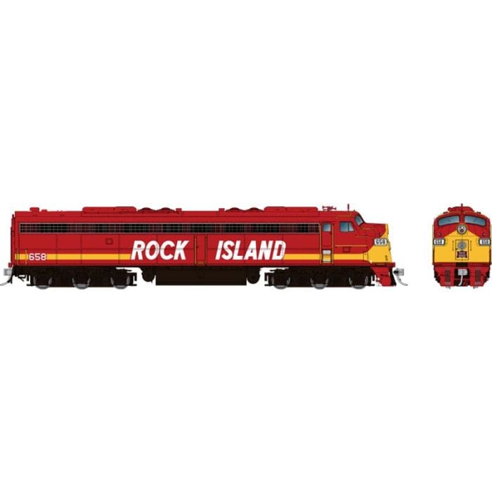 EMD E8A (DC/DCC/Sound): Rock Island - Red Scheme: #650 - 28592 : HO