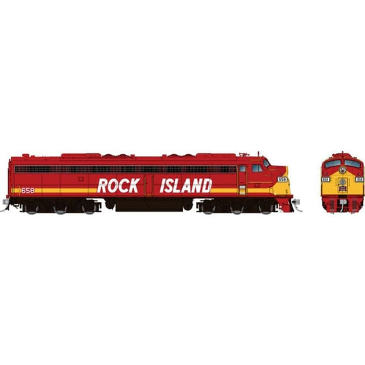 EMD E8A (DC/DCC/Sound): Rock Island - Red Scheme: #650 - 28592 : HO