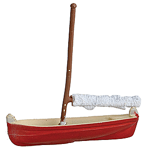 Sailing Dingy w/Furled Sail, painted - 217 : HO