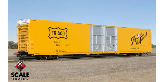 Rivet Counter HO Scale Thrall 86' High-Cube Double-Plug-Door Boxcar with Roofwalk, Frisco/SLSF #9100 - SXT39065 : HO