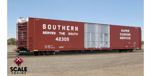 Rivet Counter HO Scale Thrall 86' High-Cube Double-Plug-Door Boxcar with Roofwalk, Southern/SOU #42305 - SXT39047 : HO