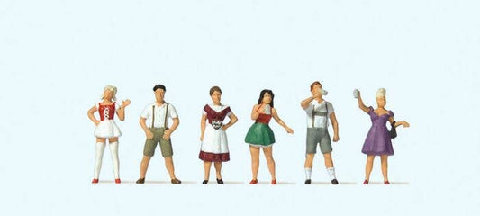 Standing Beer Drinkers in Tradtional German Costume -- pkg(6) - 10674 : HO