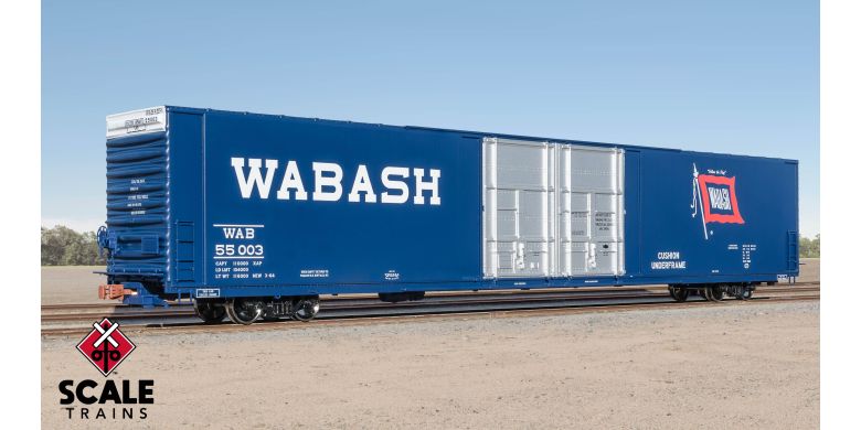 Operator HO Scale Thrall 86' High-Cube Double-Plug-Door Boxcar, Wabash/WAB #55003 - SXT11814 : HO