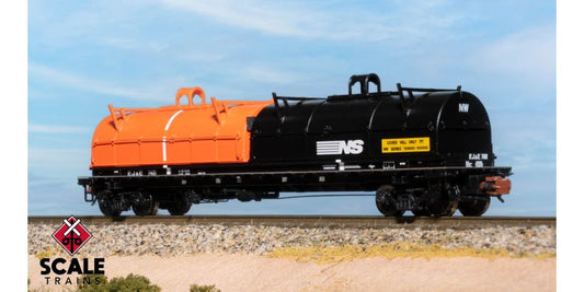 Thrall 48' 2-Hood Coil Steel Car, Elgin Joliet & Eastern/Black Carbody/EJ&E Orange Hood and NS Black Hood #7401 - SXT39495 : N