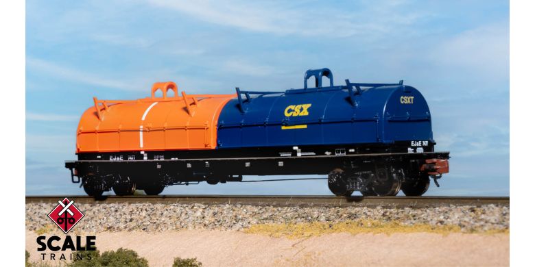 Thrall 48' 2-Hood Coil Steel Car, Elgin Joliet & Eastern/Black Carbody/EJ&E Orange Hood and CSX Hood #7477 - SXT39497 : N