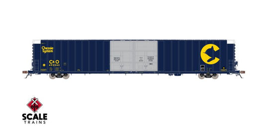 Rivet Counter Thrall 86' High-Cube Double-Plug-Door Boxcar, Chessie System/Unpainted Aluminum Doors/CHSY - SXT40098 : HO