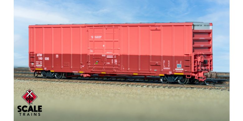 Rivet Counter N Scale Trinity 60' 7500 12' Plug-Door High-Cube Boxcar, Atlantic & Western/ATW/Patched #140036 - SXT41783 : N