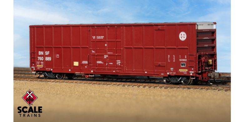 Rivet Counter N Scale Trinity 60' 7500 12' Plug-Door High-Cube Boxcar, BNSF/Circle Cross Logo #760889 - SXT41784 : N