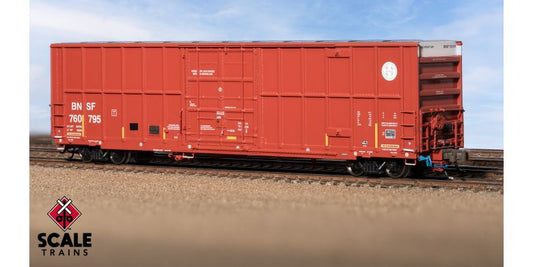 Rivet Counter N Scale Trinity 60' 7500 12' Plug-Door High-Cube Boxcar, BNSF/Circle Cross Logo/Conspicuity Stripes #760795 - SXT41786 : N