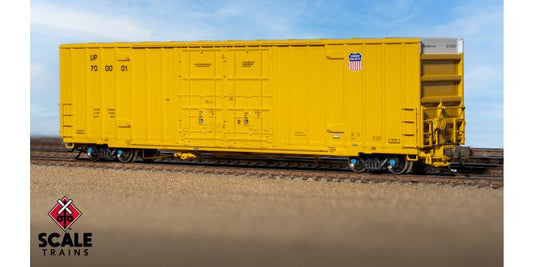 Rivet Counter N Scale Trinity 60' 7500 8' Double-Plug-Door High-Cube Boxcar, Union Pacific/Anti-Vandalism Reporting Marks/Conspicuity Stripes #700246 - SXT41819 : N
