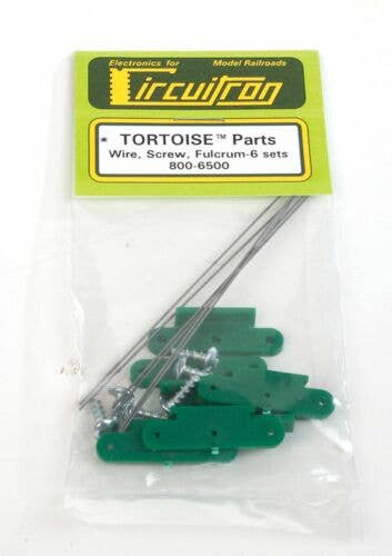 Tortoise(TM) Switch Machine Replacement Parts -- Spring Wire, Retaining Screws & Fulcrum - 6 Sets - 6500