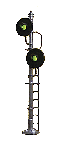 Tomar Union Switch & Signal (US&S) Searchlight Signal, Double Offset Heads w/LEDs - H874 : HO