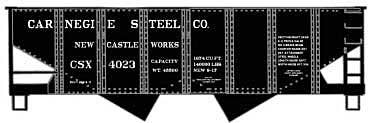 USRA 55-Ton 2-Bay Open Hopper - Kit -- Carnegie Steel #4023 - 81721 : HO