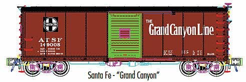 40' USRA Steel Rebuilt Boxcar ATSF/Grand Canyon #149149-20003371 : HO