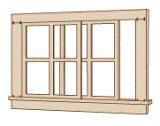 4/4 Double Hung Window W/ Adj. Sash 52"W X 42"H w/Glazing 8/bag - W109NEB : HO