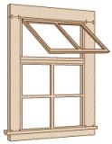 6 Panel Window w/2 Panel Tilt Out/Glazing 34"W X 64"H 12/bag - W110NEB : HO