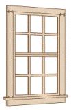 6/6 Double Hung Window 36"W X 66"H w/Glazing 12/bag - W113NEB : HO