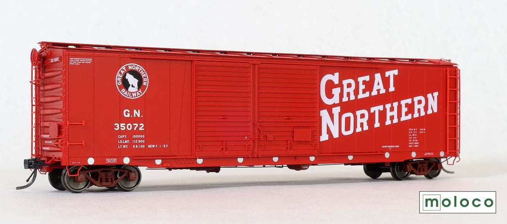 St. Cloud built 50' XM 15-0 Double-slider offset, Delivery 1957 Vermillion Red (Circular Reflectors) #35236 Nailable Stl Flr - 7050105 : HO
