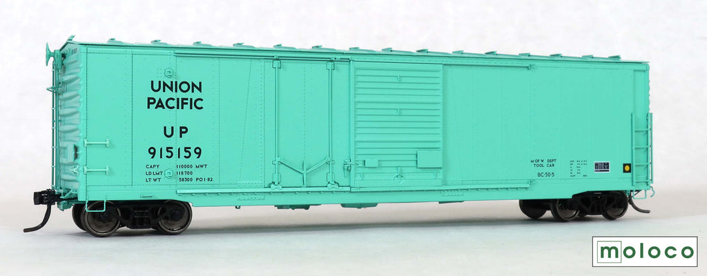 Omaha 50' Combo 15-2 boxcar, BC-50-5, MofW...Quartz Green scheme 1-82, UP #915185 - 7505702 : HO