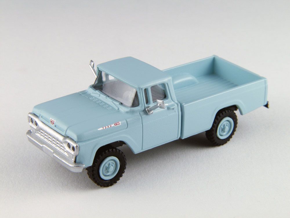 60 Ford F-100 4x4 Pickup Truck - Skymist Blue - 30472 : HO