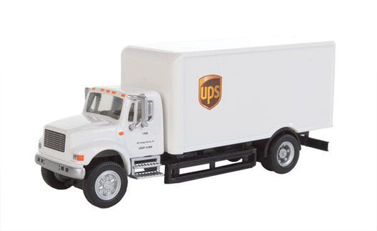 International 4300 Single-Axle Box Van Delivery Truck UPS Cartage Services (white) - 11295 : HO