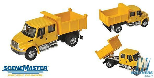 International 4300 Crew Cab Dump Truck Yellow - 11632 : HO