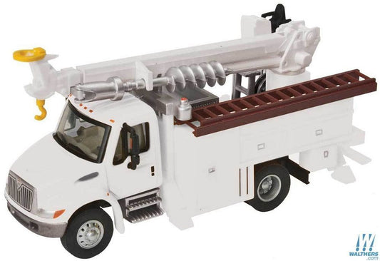 International 4300 Utility Truck w/Drill White w/Utility Company Decal - 11734 : HO