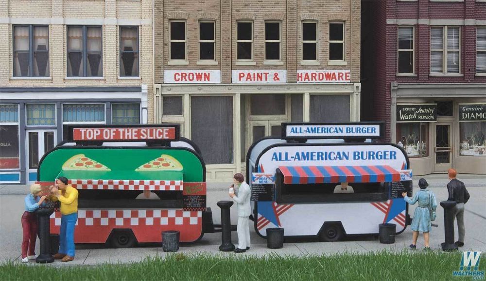 Pizza & Hamburger Food Trailers - Kit - 2903 : HO