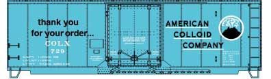 AAR 40' Insulated Plug-Door Boxcar American Colloid Co. COLX 729 - 81412 : HO