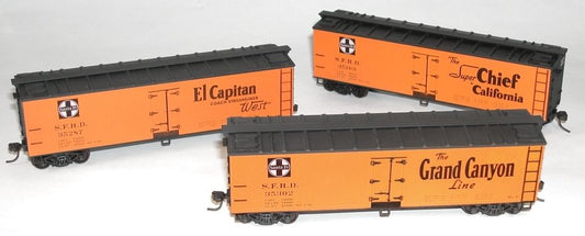 40' Wood Reefer Santa Fe ATSF 35302 (grand Cyn) 35287 (el Capitan) 35169 (Super Chief) 3-pack - 8043 : HO