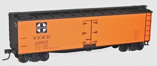 40' Wood Reefer Santa Fe ATSF rd #22805 22859 22876 (orange Black Square Logo) Kit 3-Car Set - 8050 : HO