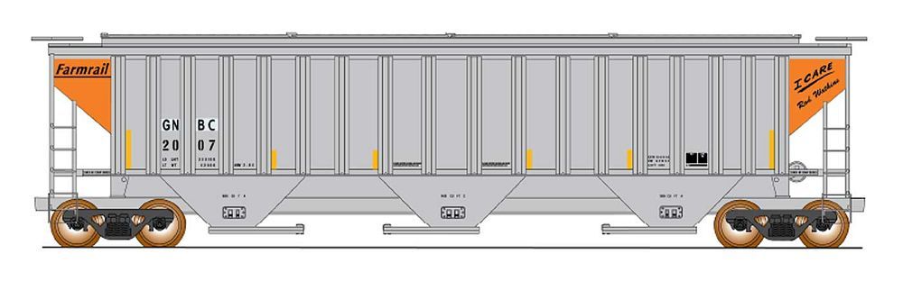 4750CF Rib-Sided 3-Bay Covered Hopper Farmrail GNBC - 653104 : N