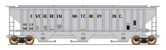 4750CF Rib-Sided 3-Bay Covered Hopper Evergreen Fish Hatchery-653109 : N