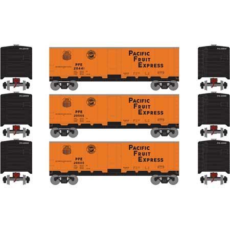 40' Steel Reefer, Pacific Fruit Express PFE/Late No.2 (3-Pack) - 2202 : HO