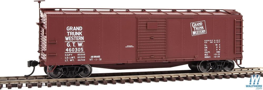 40' Rebuilt Steel Boxcar Grand Trunk Western GTW 460305  - 40813 : HO